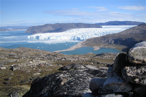 View over Eqip Sermia glacier and the laguna