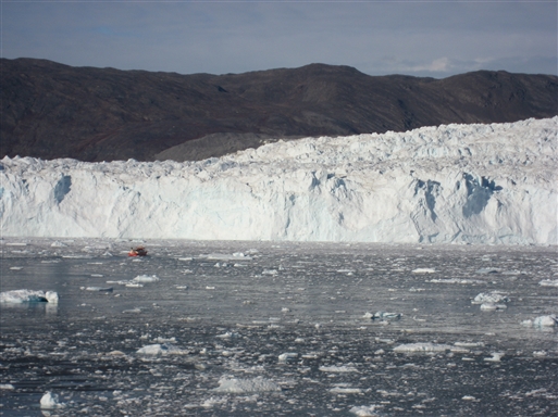 The glacier calves off ice around once every hour - we will experience this fantastic phenomenon from a safe distance