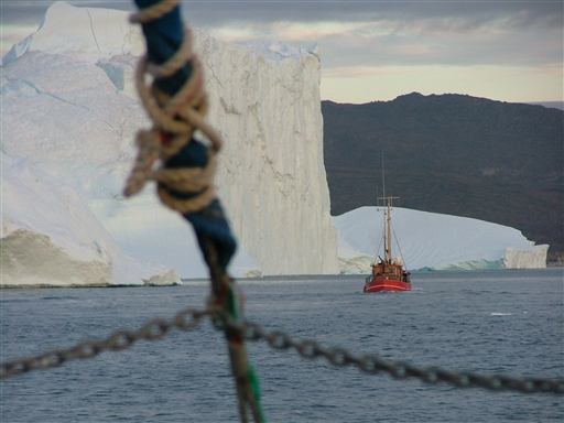 Icebergs near the Kangia Icefiord are the biggest of their size in all of Greenland