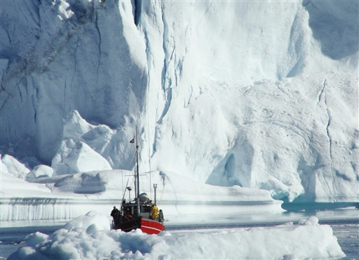 Giant icebergs often rising more than 110 m above the surface of the sea are not unusual