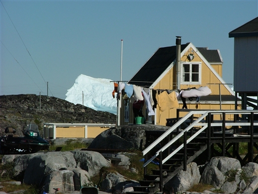 Icebergs almost stranded in the back garden