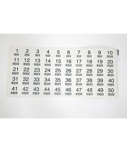 Burnumre med stregkoder 1-2000