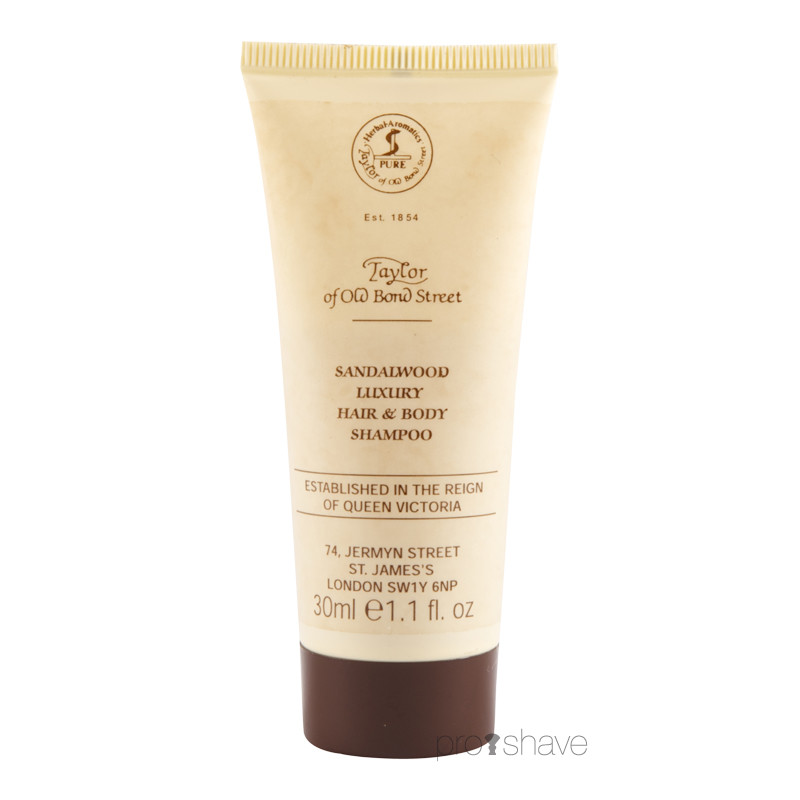 Taylor Of Old Bond Street Sandeltræ Hair & Body Shampoo, 30 ml. (Rejse)
