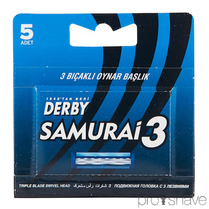Derby Samurai 3 - Cartridge med 5 udskiftelige blade