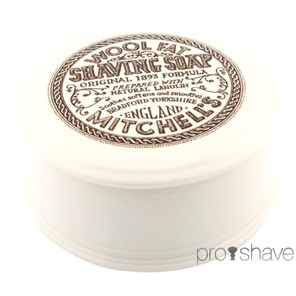 Mitchell's Wool Fat Barbersæbe i keramikskål, 125 gr.