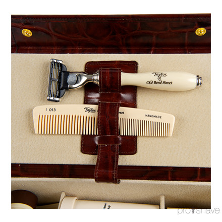 Taylor Of Old Bond Street Luksus Grooming kit, Brunt skind m. ruskindsfor