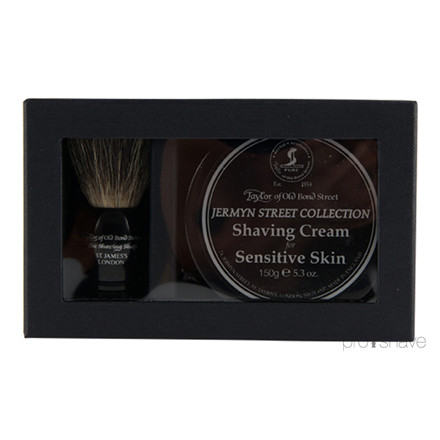 Taylor Of Old Bond Street Gaveæske med Barberkost og Barbercreme, Jermyn Street Collection