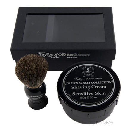 Taylor Of Old Bond Street Gaveæske med Barberkost og Barbercreme, Jermyn Street Collection