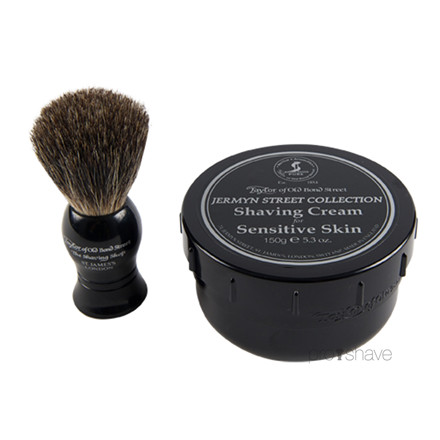 Taylor Of Old Bond Street Gaveæske med Barberkost og Barbercreme, Jermyn Street Collection