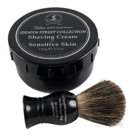 Taylor Of Old Bond Street Gaveæske med Barberkost og Barbercreme, Jermyn Street Collection