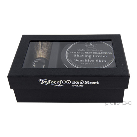Taylor Of Old Bond Street Gaveæske med Barberkost og Barbercreme, Jermyn Street Collection