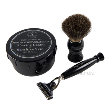 Taylor Of Old Bond Street Gaveæske med Skraber, Barberkost og Barbercreme, Jermyn St Collection