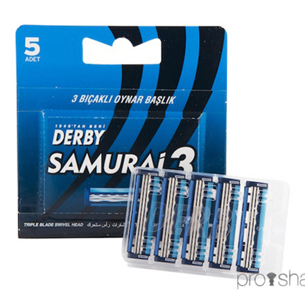 Derby Samurai 3 - Cartridge med 5 udskiftelige blade