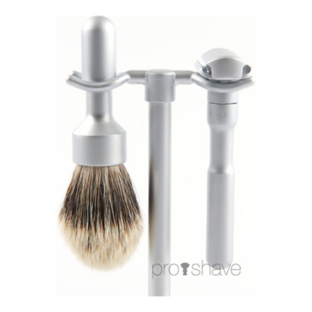 Merkur Futur Barbersæt - Skraber, børster og holder, Satin Finish