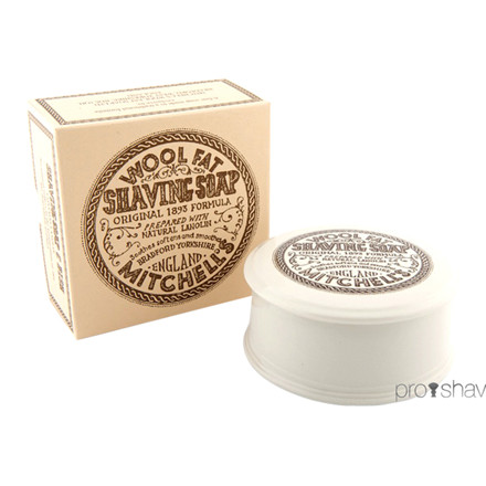 Mitchell's Wool Fat Barbersæbe i keramikskål, 125 gr.