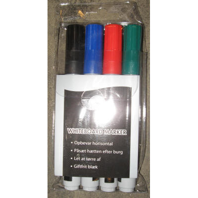 RELIEF WHITEBOARD MARKERE - 4 STK. I ETUI
