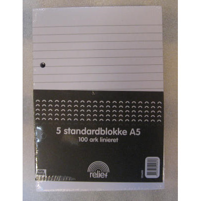 RELIEF STANDARDBLOKKE A5 MED 2 HULLER
