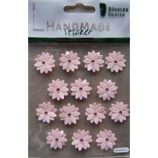 STICKERS LYSERØD BLOMST RØSSLER 10STK