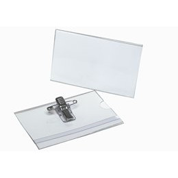 KONGRESMÆRKE-VISITKORTHOLDER HVID BANTEX 55x90MM 865207