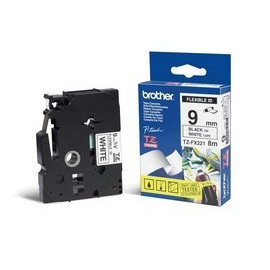 TAPE BROTHER TZFX221 9 MM SORT PÅ HVID
