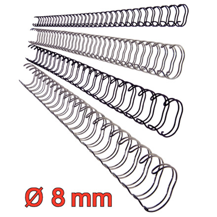 WIREBINDRINGE LEITZ 8 MM SORT 100 STK.