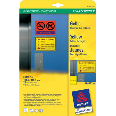 ETIKETTER GULE /20 ARK