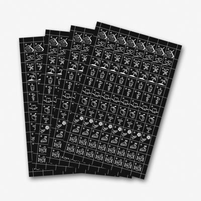KALENDERSTICKERS SORT/HVIDE 4 ARK A 104 STK