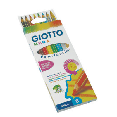 TYKKE FARVEBLYANTER GIOTTO MEGA 8 STK. ASSOTEREDE