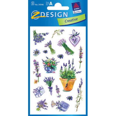 STICKERS CRE FLOWER LAVENDER PAPER 3SH