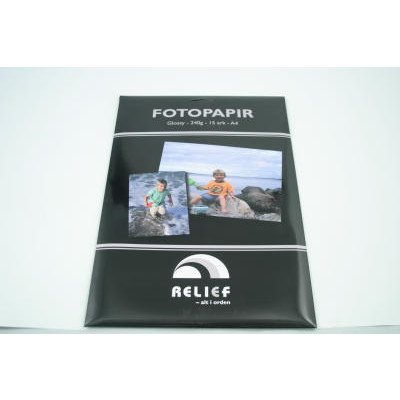 Fotopapir A4 Relief 240g glossy 15 ark pr. pakke