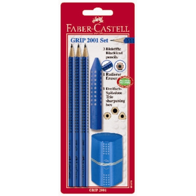 BLYANTER GRIP BLÅ 3 MM FABER CASTELL BLISTER