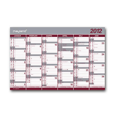 DOBBELT HALVÅRSKALENDER 2012 44X29 CM