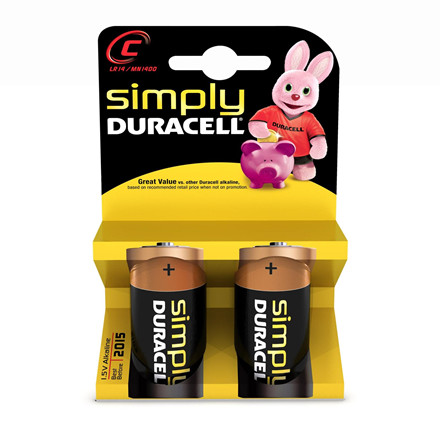 BATTERI DURACELL SIMPLY C 2PK