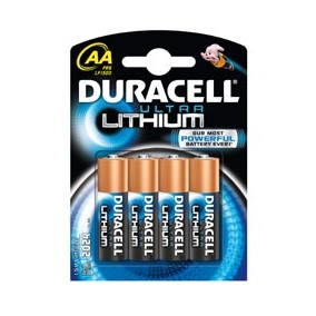 BATTERI DURACELL ULTRA LITHIUM AA 4PK