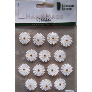 STICKERS HVID BLOMST RØSSLER 10STK