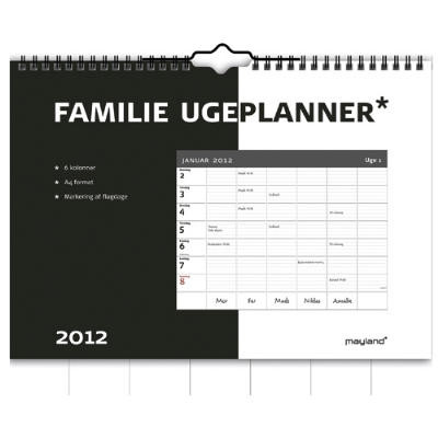 Familie Ugeplanner 2012 - Vægkalender med ugeoversigt - Mayland 12 0610 00