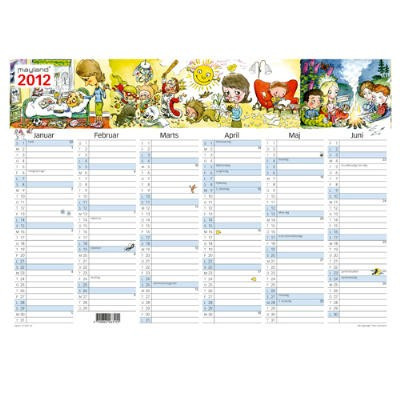 A3 vægkalender 2012 med illustrationer - Mayland 12 0631 50