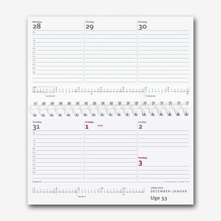 2012 Business Week Planner ugeplan vendt format -  REFILL