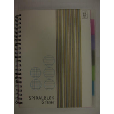 SPIRALBLOK RELIEF A4 5 FANER KLAR