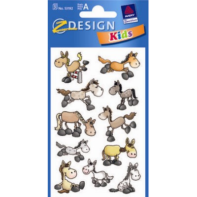 Stickers Heste Tegneseriestil, papir