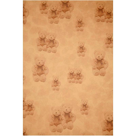 Printet Karton, 21x30 cm, beige, bamse, 5 ark