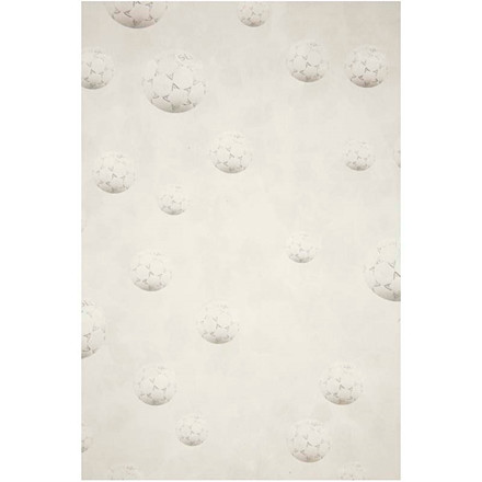 Printet Karton, 21x30 cm, hvid, fodbolde, 5 ark