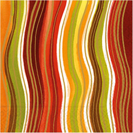 Servietter, 33x33 cm, stribevis af farver, 20 stk.