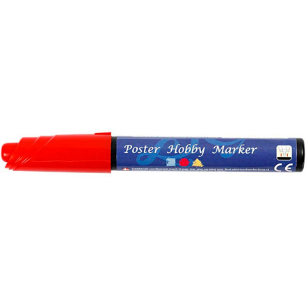 Poster Hobby Marker, 3 mm streg, rød, 1 stk.