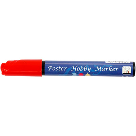 Poster Hobby Marker, 5 mm streg, rød, 1 stk.