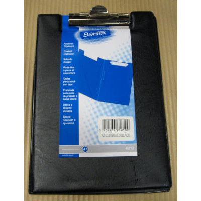 A5 CLIPBOARD MED FORSIDE - SORT - BANTEX