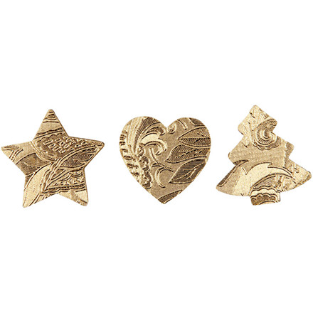Julefigurer, 40 mm, guld, 6 ass.