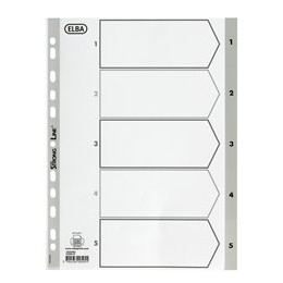 REGISTER A4 BANTEX GRÅ 1-5 620505