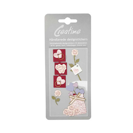 Håndlavede stickers, 5-6 cm, Tillykke, 1 ark