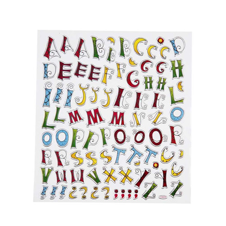 Fancy stickers, 15x16,5 cm, Alfabet 1, 1 ark
